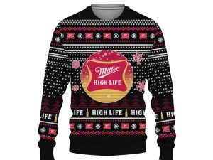 Merry Christmas 2022 Ugly Unisexl American Miller High Life , Hoodie, Sweatshirt-3D Sweatshirt - Image 1
