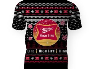 Merry Christmas 2022 Ugly Unisexl American Miller High Life , Hoodie, Sweatshirt-3D Unisex T-Shirt - Image 1