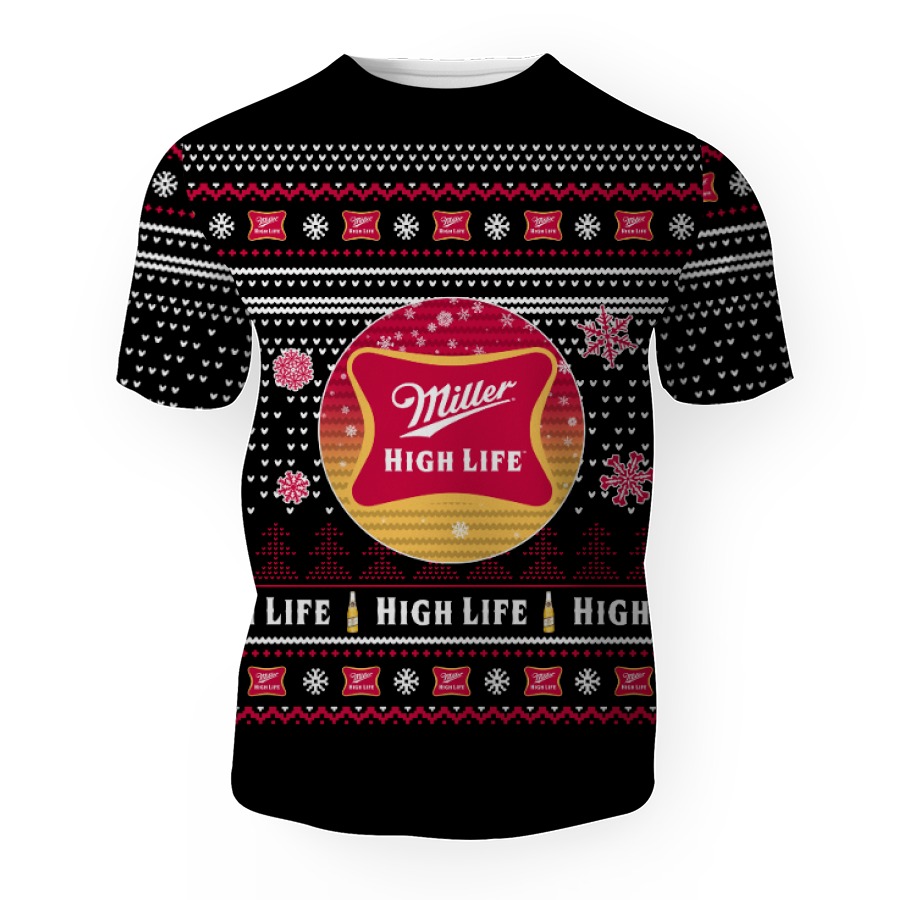 merry christmas 2022 ugly unisexl american miller high life hoodie sweatshirt 3d unisex t shirt 1 Merry Christmas 2022 Ugly Unisexl American Miller High Life , Hoodie, Sweatshirt-3D Unisex T-Shirt - Image 1