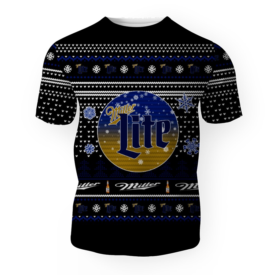 merry christmas 2022 ugly unisexl american miller lite hoodie sweatshirt 3d unisex t shirt 1 Merry Christmas 2022 Ugly Unisexl American Miller Lite , Hoodie, Sweatshirt-3D Unisex T-Shirt - Image 1