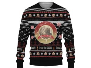 Merry Christmas 2022 Ugly Unisexl American Pappy Van Winkle , Hoodie, Sweatshirt-3D Sweatshirt - Image 1
