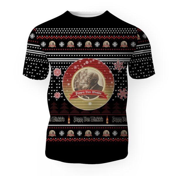 Merry Christmas 2022 Ugly Unisexl American Pappy Van Winkle , Hoodie, Sweatshirt-3D Unisex T-Shirt - Image 1