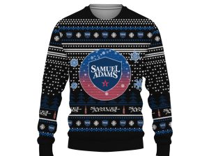 Merry Christmas 2022 Ugly Unisexl American Samuel Adams , Hoodie, Sweatshirt-3D Sweatshirt - Image 1