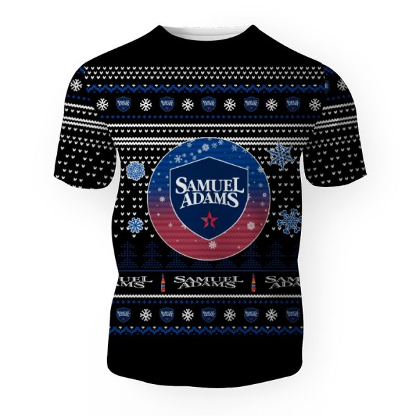Merry Christmas 2022 Ugly Unisexl American Samuel Adams , Hoodie, Sweatshirt-3D Unisex T-Shirt - Image 1