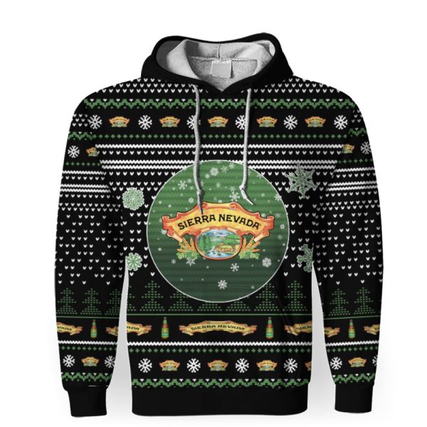 Merry Christmas 2022 Ugly Unisexl American Sierra Nevada , Hoodie, Sweatshirt-3D Unisex Hoodie - Image 1