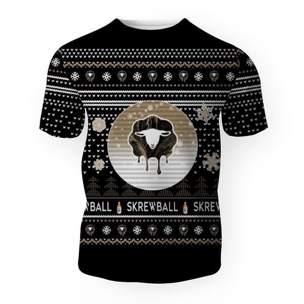 Merry Christmas 2022 Ugly Unisexl American Skrewball , Hoodie, Sweatshirt-3D Unisex T-Shirt - Image 1
