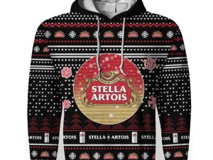 Merry Christmas 2022 Ugly Unisexl American Stella Artois , Hoodie, Sweatshirt-3D Unisex Hoodie - Image 1