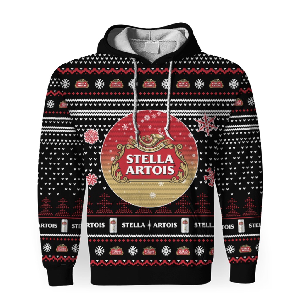 merry christmas 2022 ugly unisexl american stella artois hoodie sweatshirt 3d unisex hoodie 1 Merry Christmas 2022 Ugly Unisexl American Stella Artois , Hoodie, Sweatshirt-3D Unisex Hoodie - Image 1