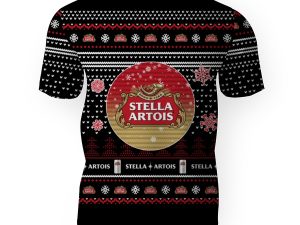 Merry Christmas 2022 Ugly Unisexl American Stella Artois , Hoodie, Sweatshirt-3D Unisex T-Shirt - Image 1