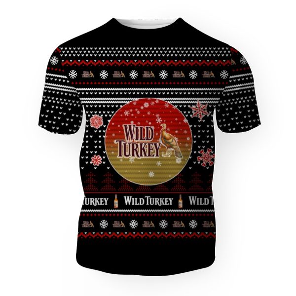 Merry Christmas 2022 Ugly Unisexl American Wild Turkey , Hoodie, Sweatshirt-3D Unisex T-Shirt - Image 1