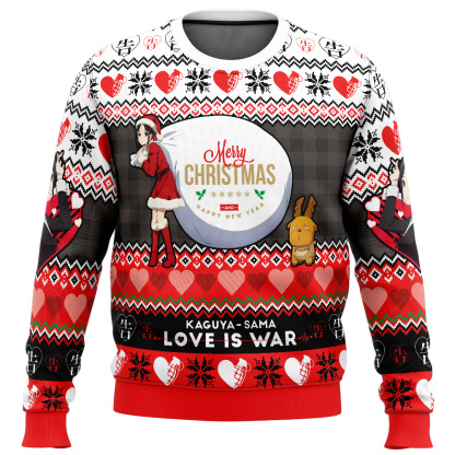merry christmas and happy new year kaguya sama love is war ugly christmas sweater 1 Merry Christmas And Happy New Year Kaguya Sama Love Is War Ugly Christmas Sweater - Image 1