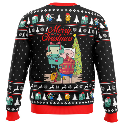 merry christmas bmo finn aventure timeugly christmas sweater 2 Merry Christmas Bmo Finn Aventure Timeugly Christmas Sweater - Image 2