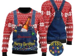 Merry Christmas Budweiser Ugly Christmas Sweater - Image 1