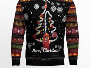 Merry Christmas Firefighter Ugly Christmas Sweater - Image 1