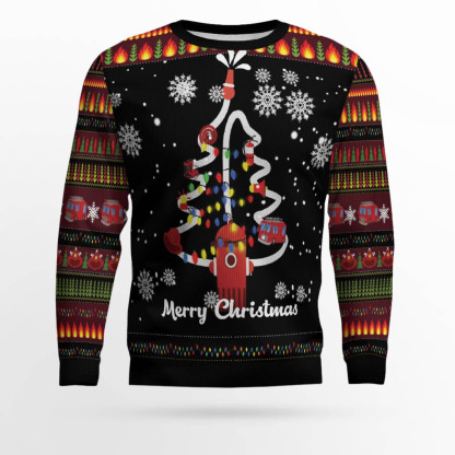 merry christmas firefighter ugly christmas sweater 1 Merry Christmas Firefighter Ugly Christmas Sweater - Image 1
