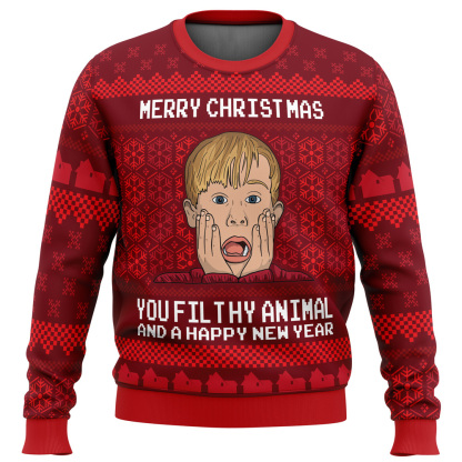 merry christmas home alone ugly christmas sweater 1 Merry Christmas Home Alone Ugly Christmas Sweater - Image 1