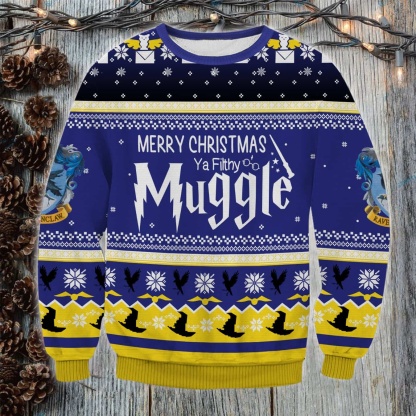 merry christmas muggle ugly christmas sweater holiday gift 1 Merry Christmas Muggle Ugly Christmas Sweater Holiday Gift - Image 1