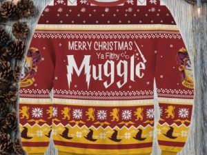Merry Christmas Muggle Ugly Christmas Sweater Xmas Gift - Image 1