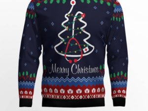 Merry Christmas Nurse Ugly Christmas Sweater - Image 1
