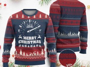 Merry Christmas Shitters Full Ugly Christmas Sweater Funny Ugly Christmas Sweater - Image 1