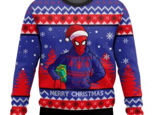 Merry Christmas Spider Man Ugly Christmas Sweater - Image 1