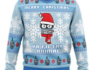 Merry Christmas Ya Filthy Animal Futurama Ugly Christmas Sweater Christmas Gifts - Image 1