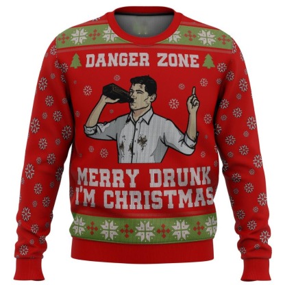 merry drunk im christmas sterling archer ugly christmas sweater 1 Merry Drunk Im Christmas Sterling Archer Ugly Christmas Sweater - Image 1