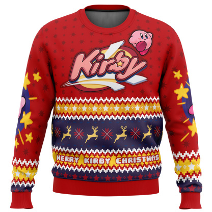 merry kirby christmas kirby ugly christmas sweater 1 Merry Kirby Christmas Kirby Ugly Christmas Sweater - Image 1