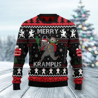 merry krampus ugly christmas sweater 1 Merry Krampus Ugly Christmas Sweater - Image 1