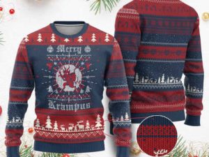Merry Krampus Ugly Christmas Sweater Demon Horor Xmas - Image 1