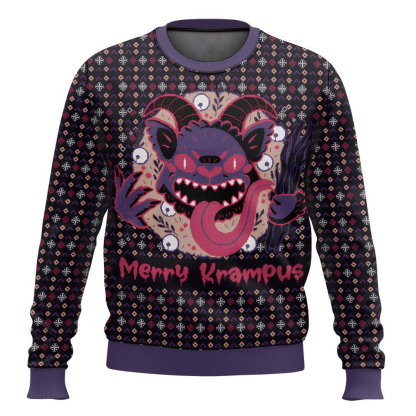 merry krampus ugly christmas sweater holiday gift 1 Merry Krampus Ugly Christmas Sweater Holiday Gift - Image 1