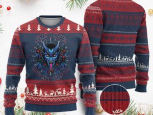 Merry Krampus Ugly Christmas Sweater Youd Better Not Cry Horor Xmas - Image 1