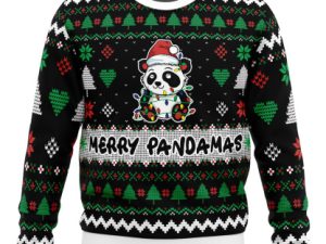 Merry Pandamas Pop Culture Ugly Christmas Sweater - Image 1