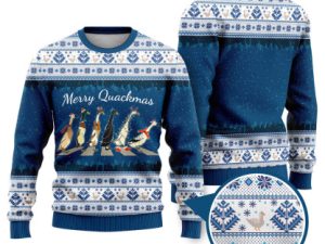 Merry Quackmass Funny Ugly Christmas Sweater - Image 1