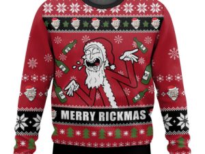 Merry Rickmas Rick Morty Ugly Christmas Sweater - Image 1