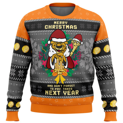 merry taxes christmas robin hood ugly christmas sweater 1 Merry Taxes Christmas Robin Hood Ugly Christmas Sweater - Image 1