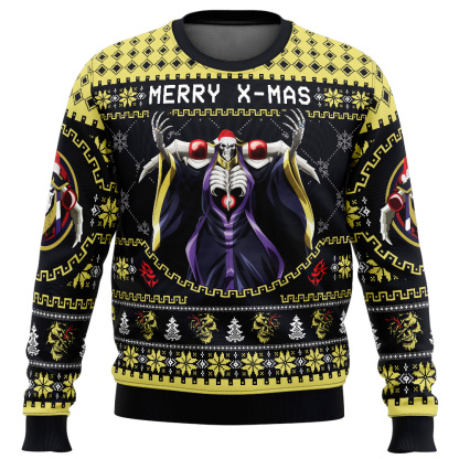 merry x mass ainz ooal gown overlord ugly christmas sweater 1 Merry X Mass Ainz Ooal Gown Overlord Ugly Christmas Sweater - Image 1