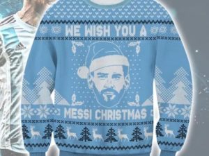 Messi Merry Ugly Christmas Sweater - Image 1