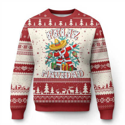 mexico xmas ugly christmas sweater feliz navidad dabbing spanish sombrero 1 Mexico Xmas Ugly Christmas Sweater Feliz Navidad Dabbing Spanish Sombrero - Image 1