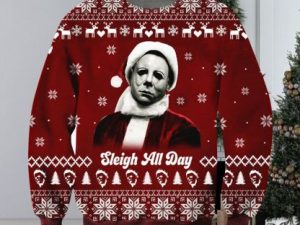 Michael Myers Christmas 3D Printed Ugly Christmas Sweater - Image 1