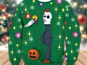 Micheal Myers Ugly Christmas Sweater - Image 1