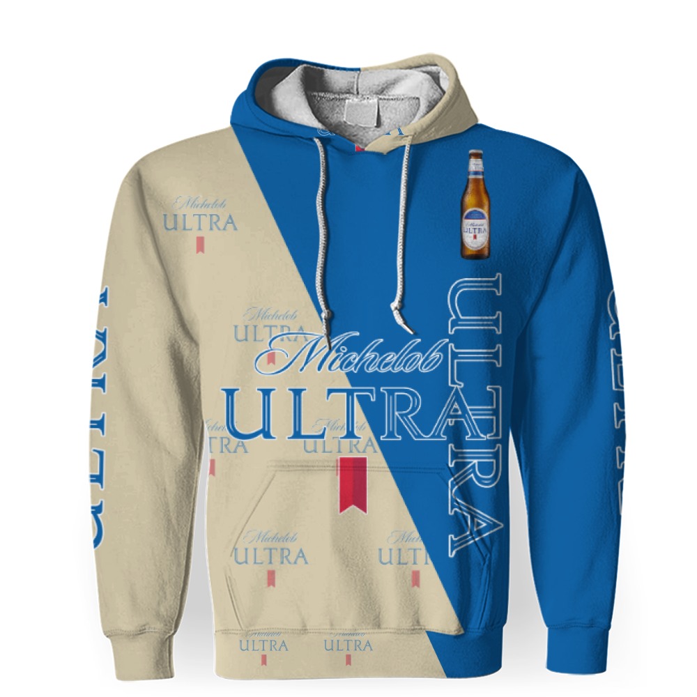 michelob ultra and pattern logo 3d unisex hoodie 1 Michelob Ultra And Pattern Logo-3D Unisex Hoodie - Image 1