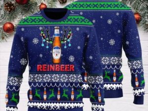 Michelob Ultra Christmas Reindeer Ugly Christmas Sweater - Image 1