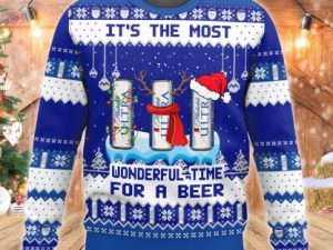 Michelob Ultra Its The Most Wonderful Time Ugly Christmas Sweater - Image 1