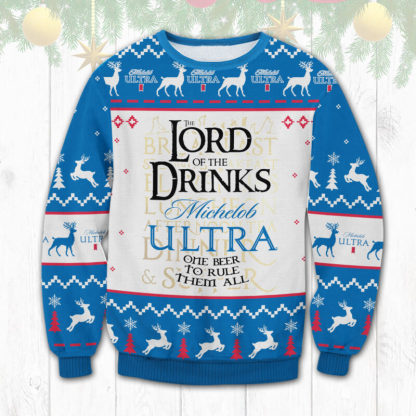 michelob ultra lord of the rings ugly christmas sweater 1 Michelob Ultra Lord Of The Rings Ugly Christmas Sweater - Image 1