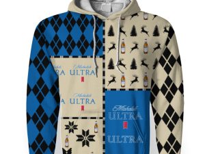 Michelob Ultra Merry Christmas And -3D Unisex Hoodie - Image 1