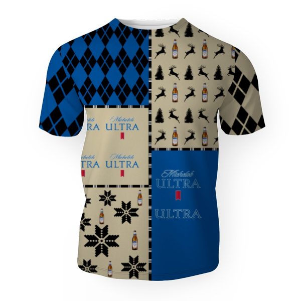 Michelob Ultra Merry Christmas And -3D Unisex T-Shirt - Image 1