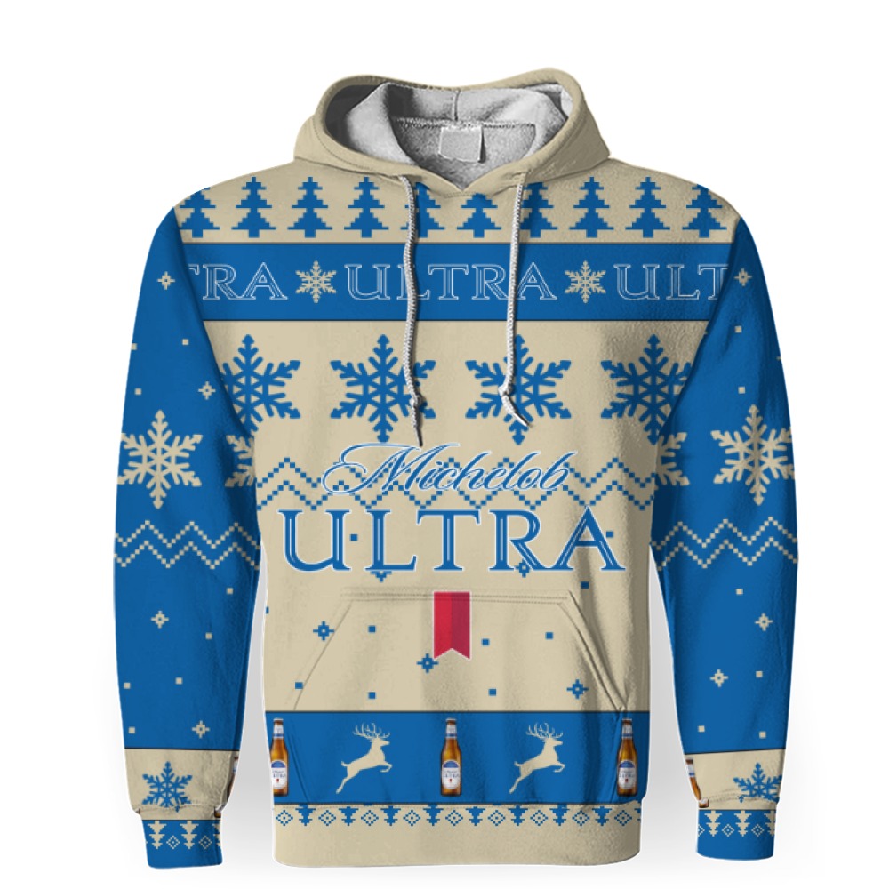michelob ultra merry christmas unisex gift fan 3d unisex hoodie 1 Michelob Ultra Merry Christmas Unisex Gift Fan-3D Unisex Hoodie - Image 1