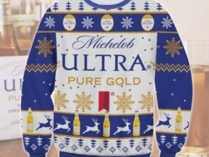 Michelob Ultra Pure Gold Ugly Christmas Sweater - Image 1