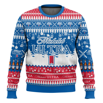 michelob ultra ugly christmas sweater holiday gift 1 Michelob Ultra Ugly Christmas Sweater Holiday Gift - Image 1